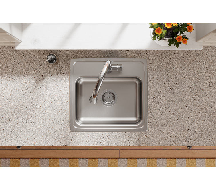 Lustertone Classic 19" Stainless Steel Drop-In Single Bowl Sink