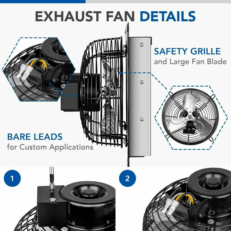 7 Inch Silver Aluminum Wall Mounted Exhaust Fan
