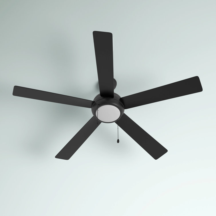 Matte Black 60" LED Ceiling Fan with Walnut Blades