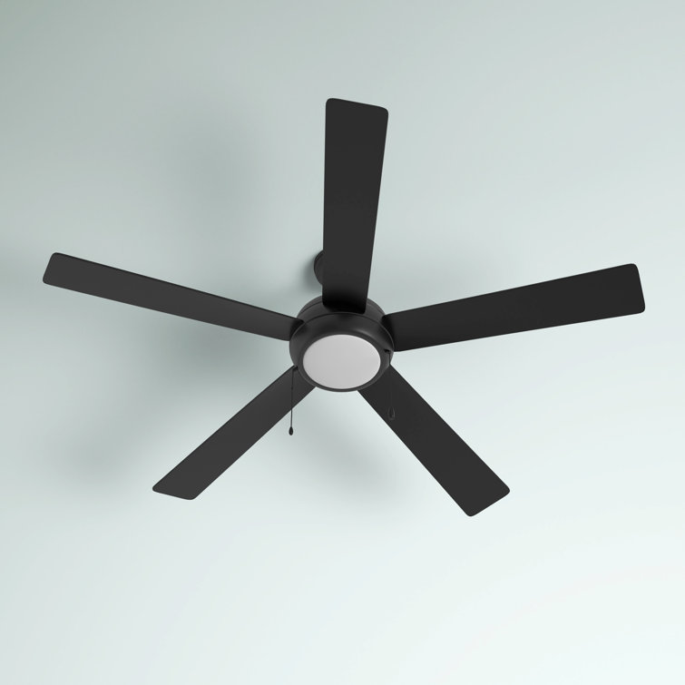 Matte Black 60" LED Ceiling Fan with Walnut Blades