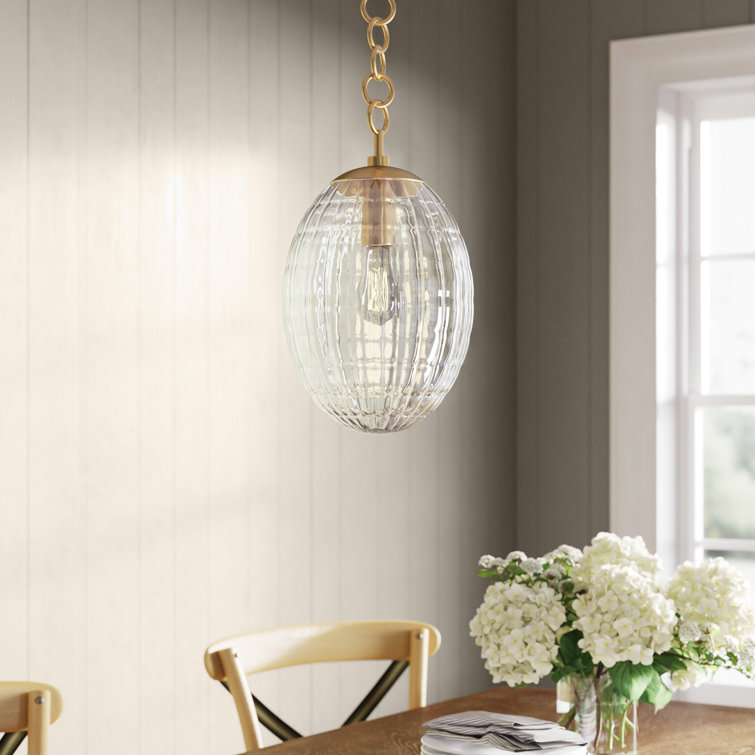 Venice Globe Pendant in Aged Brass with Clear Optic Glass