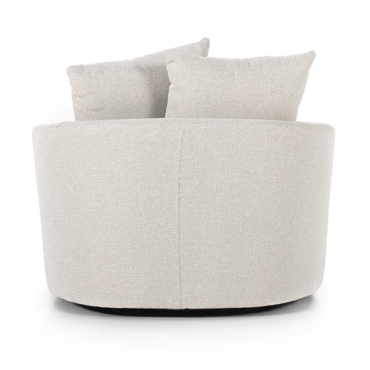 Delta Bisque Swivel Armchair with Pillow Cushions
