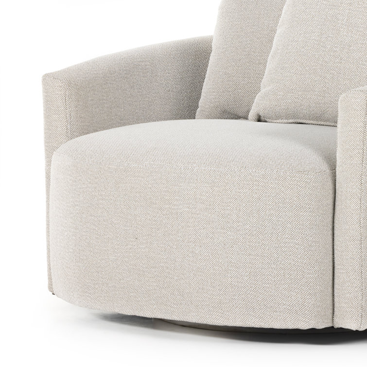Delta Bisque Swivel Armchair with Pillow Cushions