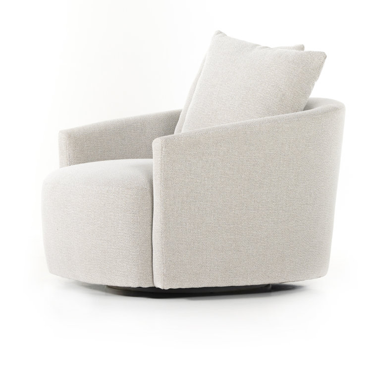 Delta Bisque Swivel Armchair with Pillow Cushions