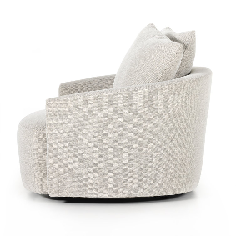 Delta Bisque Swivel Armchair with Pillow Cushions