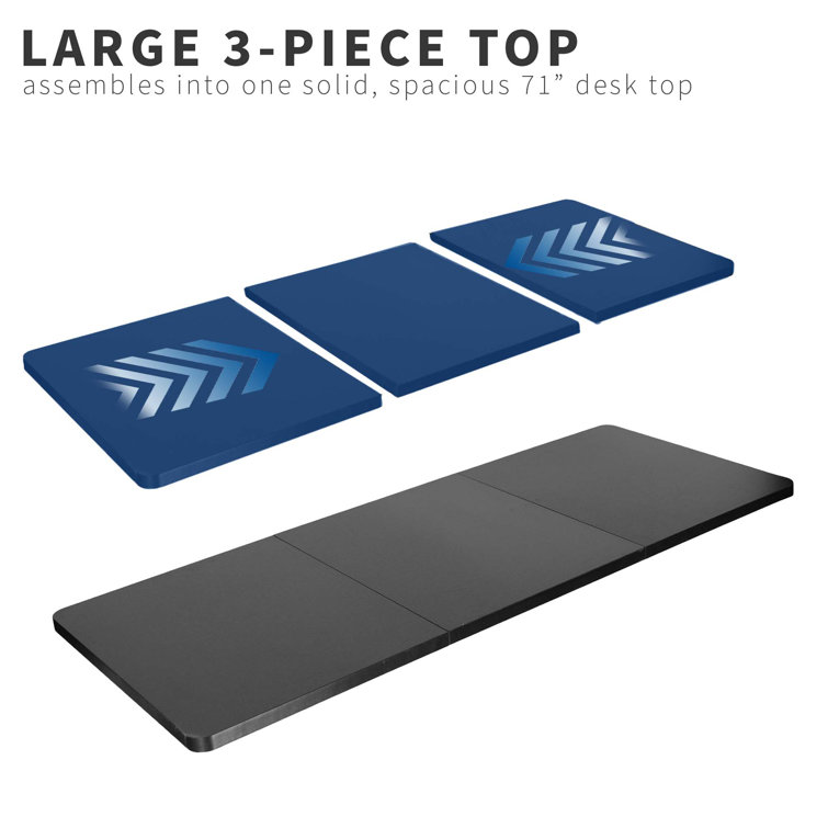 59-Inch Black Particle Board Sit-Stand Desk Top