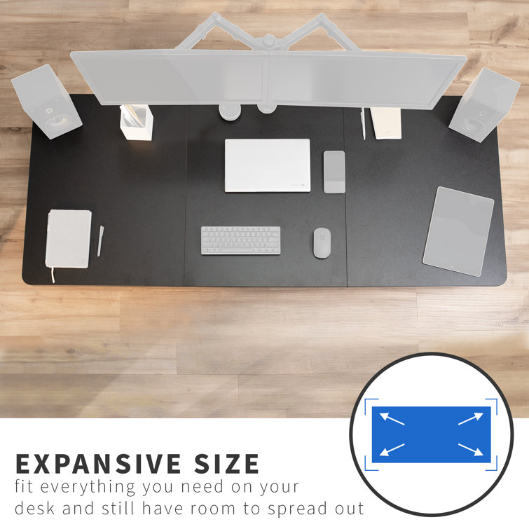 59-Inch Black Particle Board Sit-Stand Desk Top