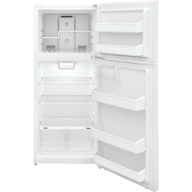 White Compact Top Freezer Refrigerator with Ice Maker