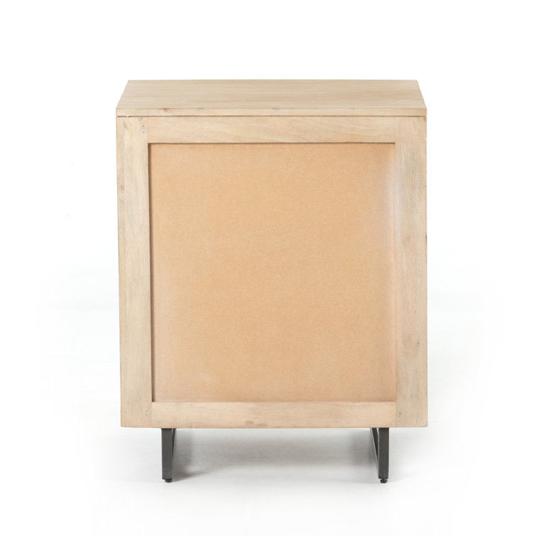 Contemporary Yellow Mango & Cane 2-Drawer Filing Cabinet