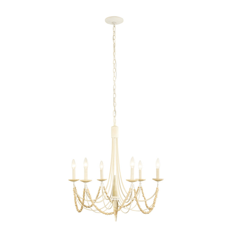 Brentwood Coastal Elegance 6-Light White Crystal Chandelier