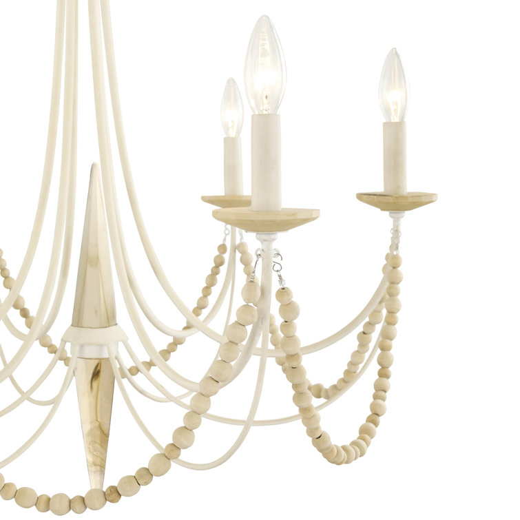 Brentwood Coastal Elegance 6-Light White Crystal Chandelier