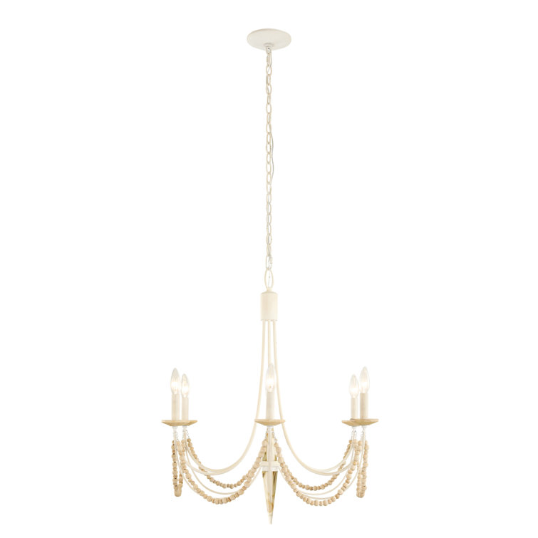 Brentwood Coastal Elegance 6-Light White Crystal Chandelier