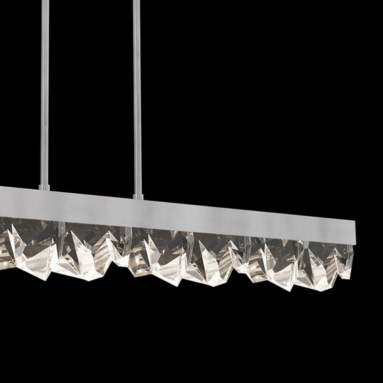 Strata Crystal-Embellished Silver LED Island Pendant, 54.5"