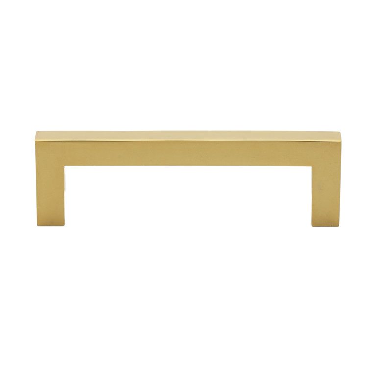 Brass Gold Solid Square Bar Cabinet Pulls, 5-inch Pack of 10