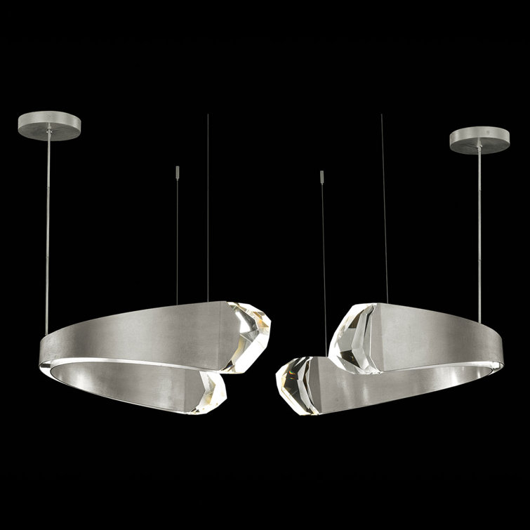 Strata 49" Silver Leaf Crystal Bronze Modern LED Pendant
