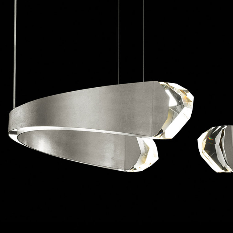 Strata 49" Silver Leaf Crystal Bronze Modern LED Pendant