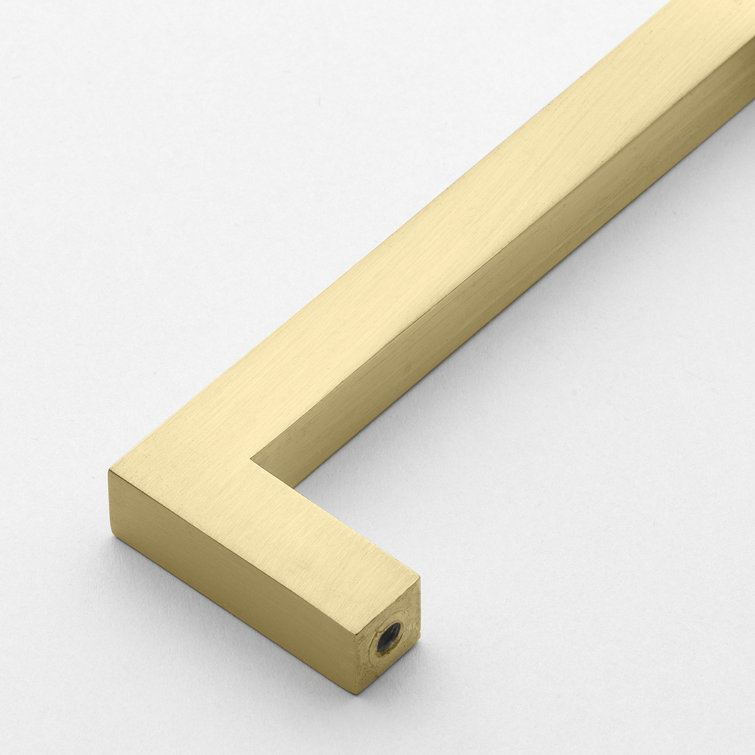 Brass Gold Solid Square Bar Cabinet Pulls, 5-inch Pack of 10