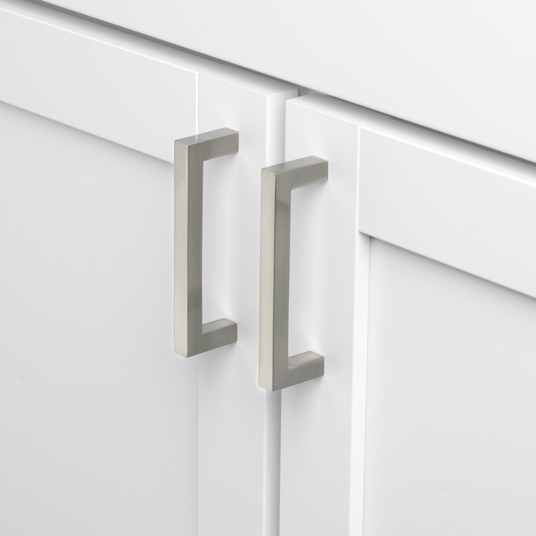 5-Inch Satin Nickel Modern Square Bar Pull with Mounting Hardware