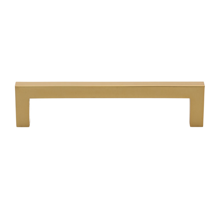 Brass Gold Solid Square Bar Cabinet Pulls, 5-inch Pack of 10