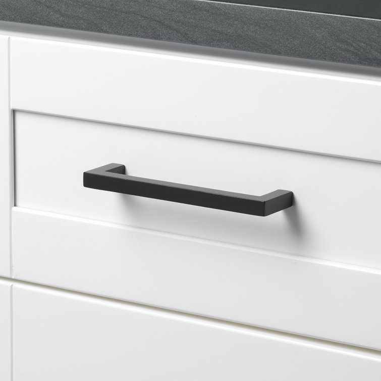 Matte Black Solid Zinc Alloy Bar Pull with Mounting Hardware