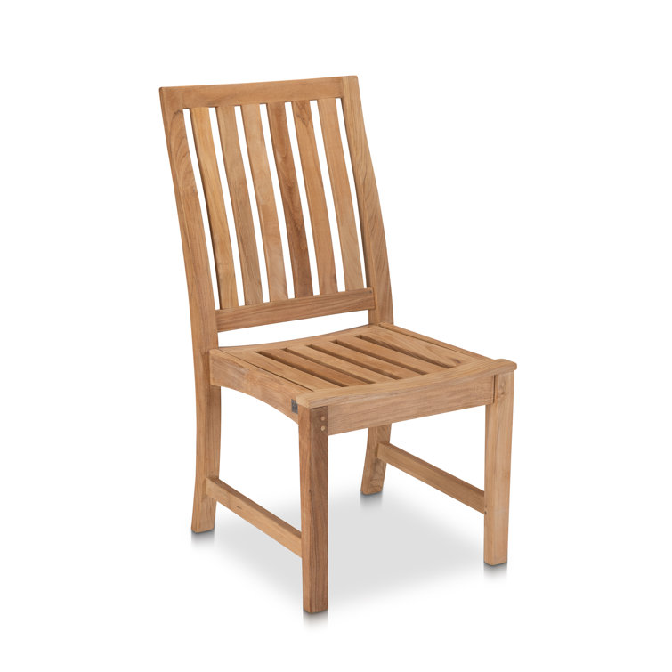 Newport Brown Solid Wood Outdoor Dining Side Chair