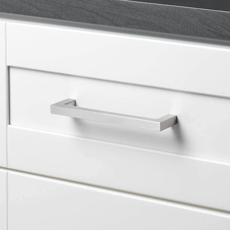 5-Inch Satin Nickel Modern Square Bar Pull with Mounting Hardware