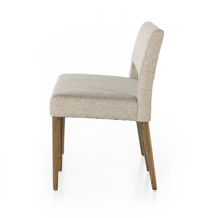 Joseph Gray Upholstered Dining Bench with Nettlewood Legs