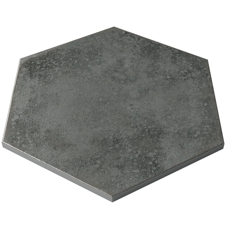 Mandalay Hex Green Polished Porcelain Floor and Wall Tile