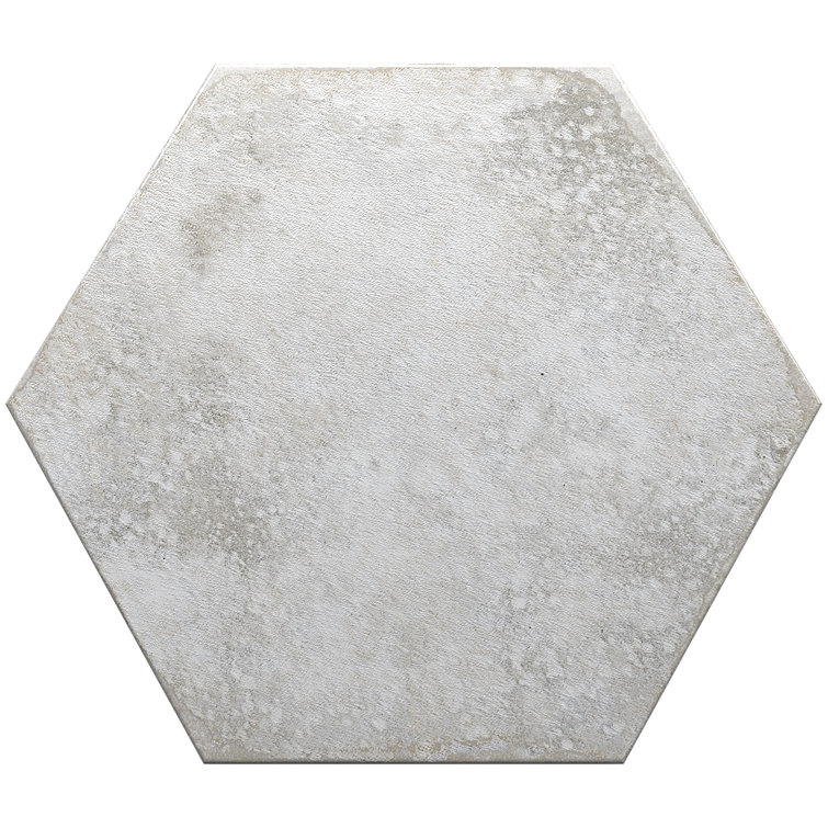 Mandalay Hex White Polished Porcelain Floor and Wall Tile