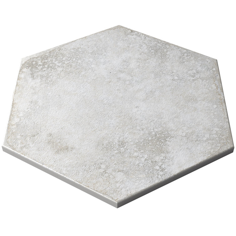 Mandalay Hex White Polished Porcelain Floor and Wall Tile