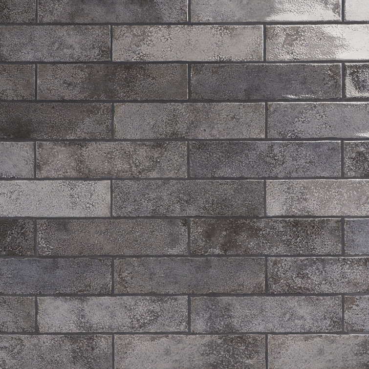 Vandalay Polished Gray 3x12 Industrial Subway Tile