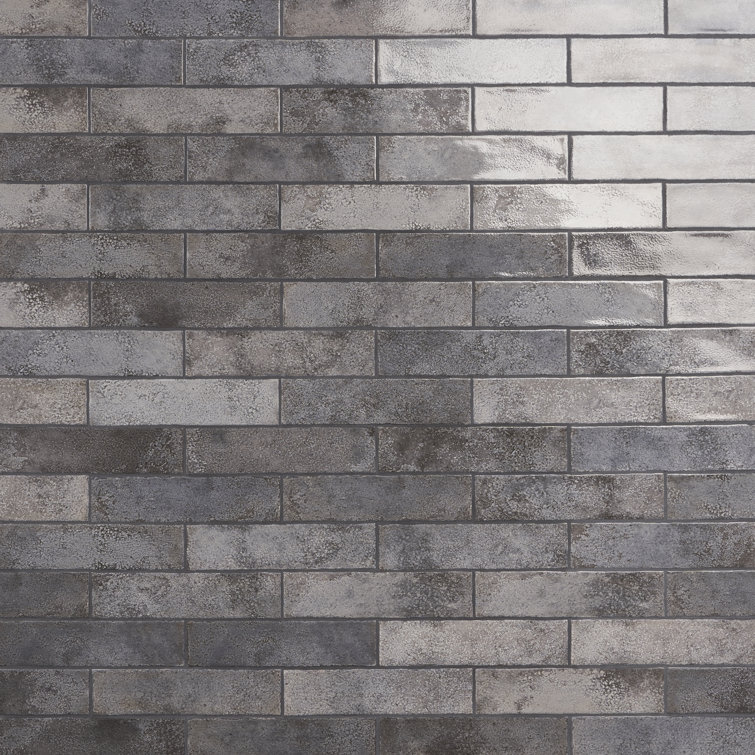 Vandalay Polished Gray 3x12 Industrial Subway Tile