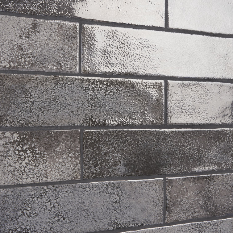 Vandalay Polished Gray 3x12 Industrial Subway Tile