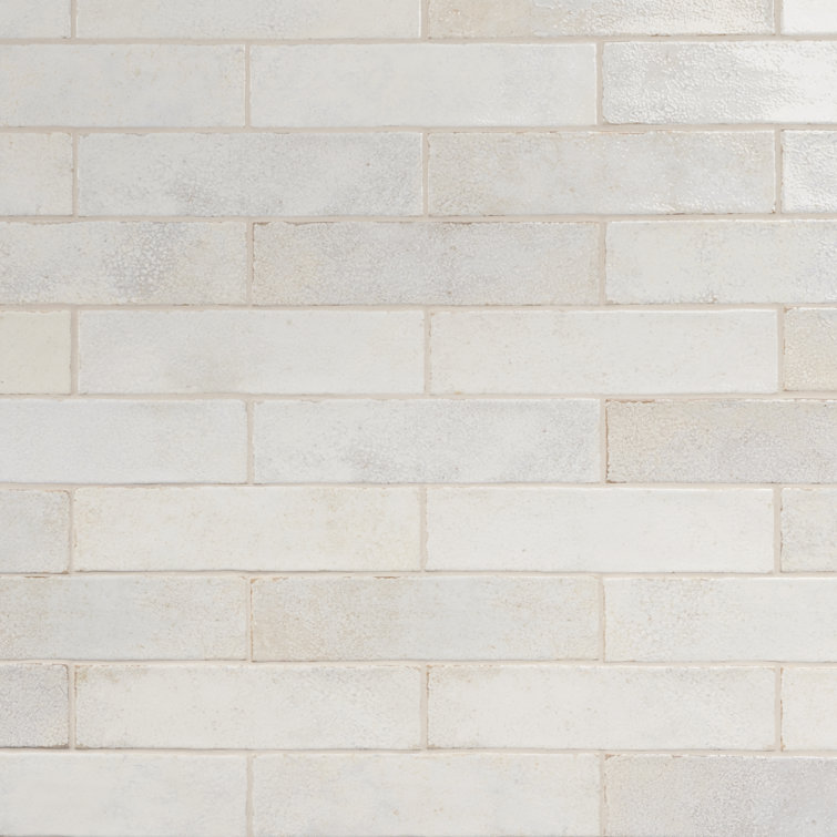 Mandalay White Polished Ceramic Subway Wall Tile 11.81 x 2.95 in
