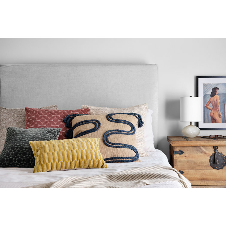 Sagitta Natural Cotton Base Embroidered Wool Lumbar Pillow Set