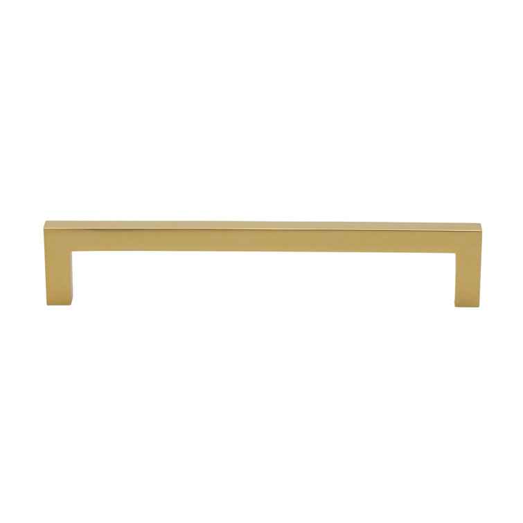Brass Gold Solid Square Bar Cabinet Pulls, 5-inch Pack of 10