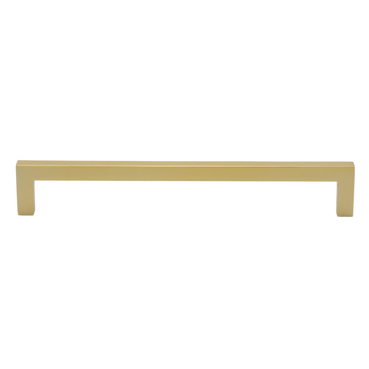 Brass Gold Solid Square Bar Cabinet Pulls, 5-inch Pack of 10