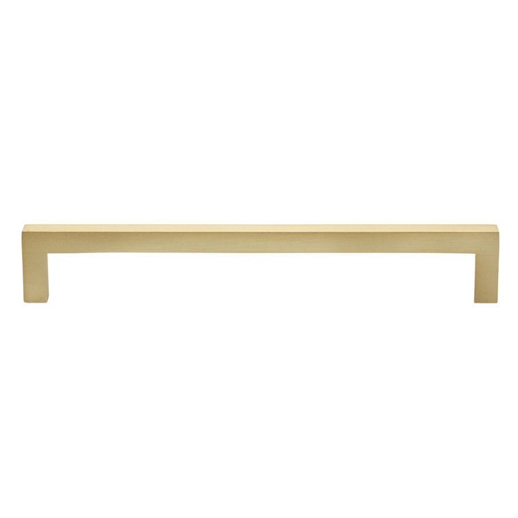 Satin Gold Brushed Metal Square Bar Pull with Mounting Hardware