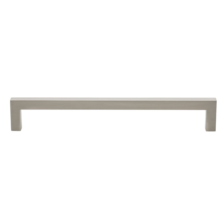 Satin Nickel 7.56" Modern Bar Cabinet Pull