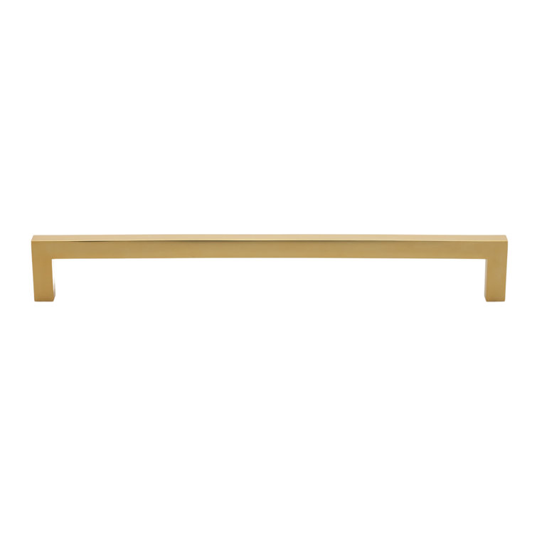 Brass Gold Solid Square Bar Cabinet Pulls, 5-inch Pack of 10