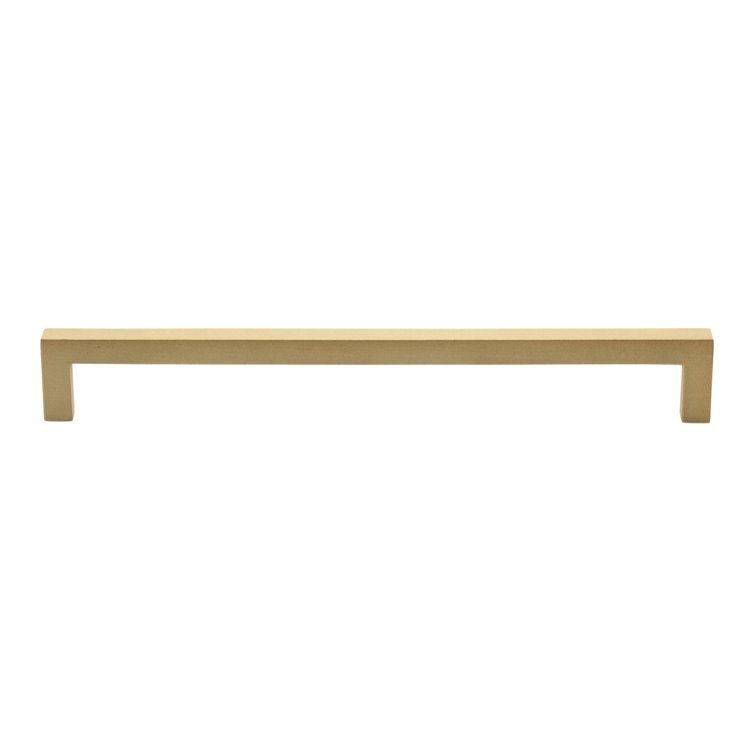 Satin Gold Brushed Metal Square Bar Pull with Mounting Hardware