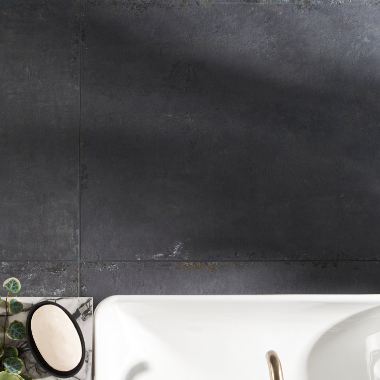 Stonehenge 24'' x 48'' Matte Black Porcelain Tile