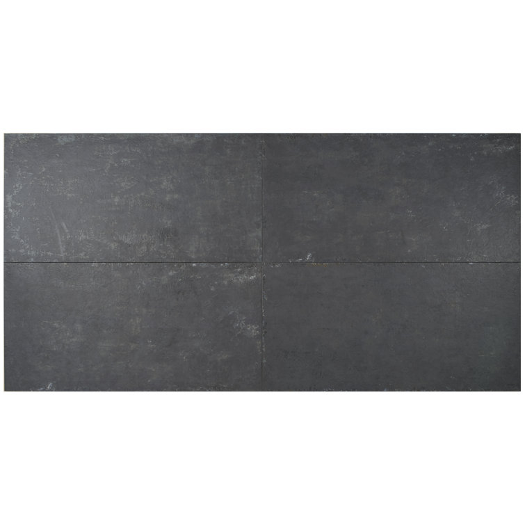 Stonehenge 24'' x 48'' Matte Black Porcelain Tile