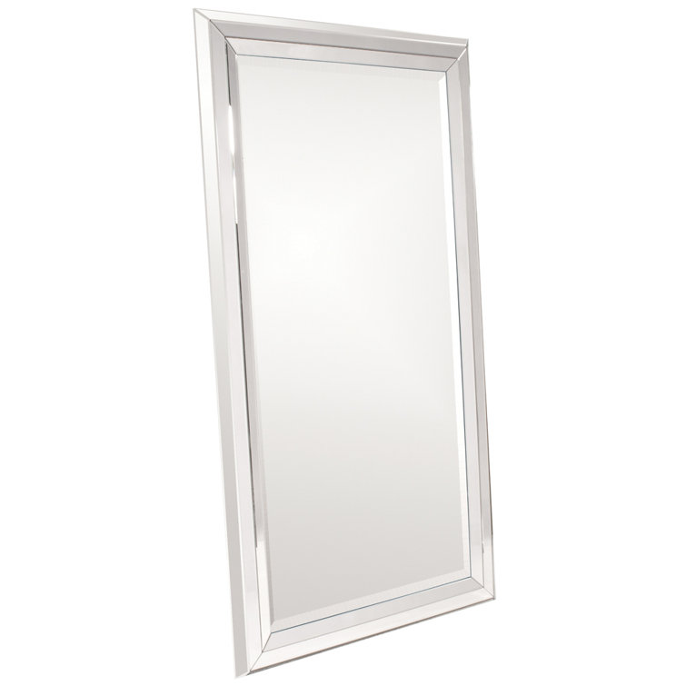 Oversized Rectangular Wood Framed Vertical Mirror