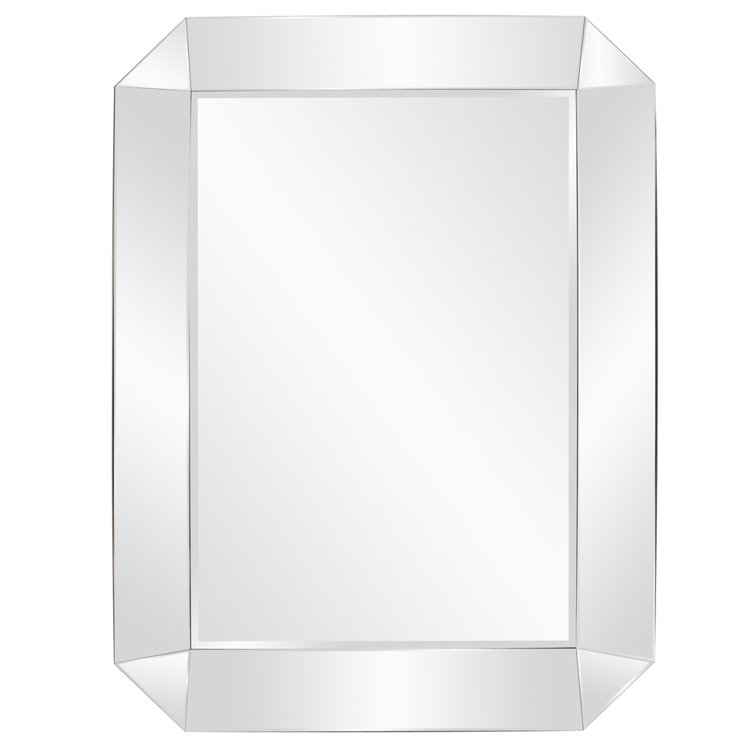 Bright Silver Rectangular Wood Frame Wall Mirror