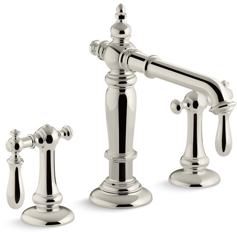 Artifacts Elegant Column 17'' Polished Nickel Bathroom Sink Spout
