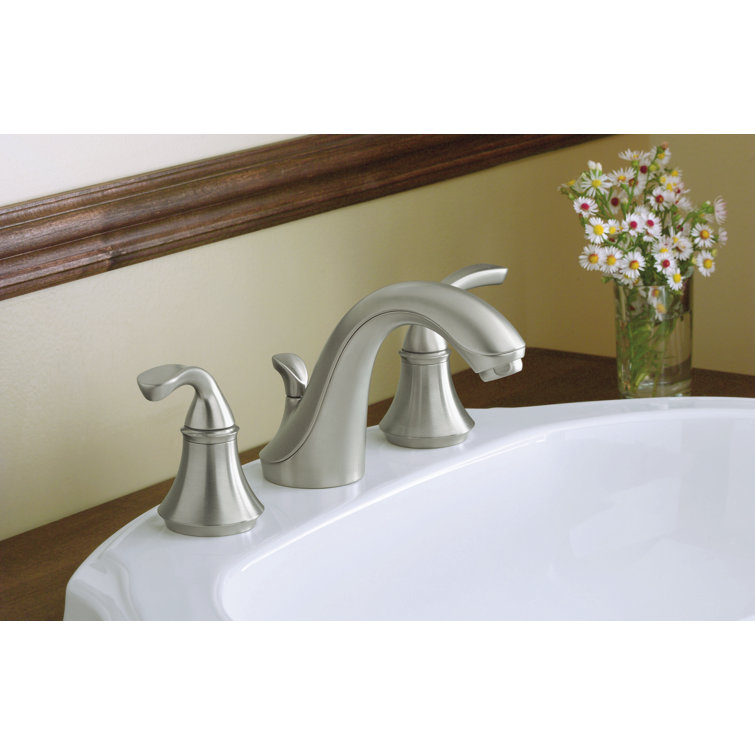 Brushed Nickel 8" Widespread Bathroom Faucet with Lever Handles