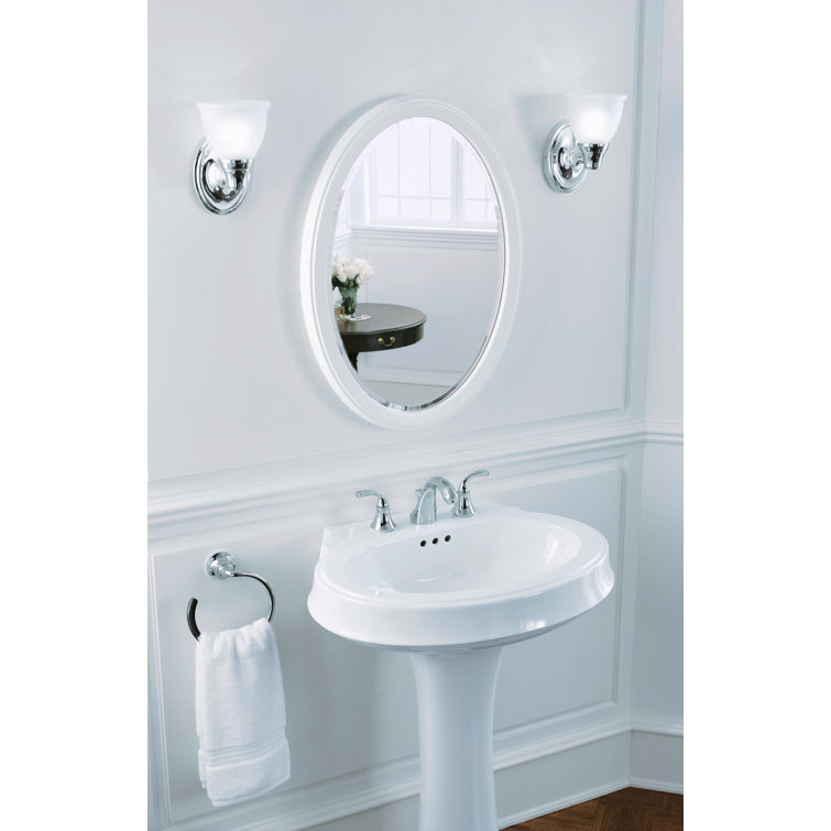 Elegant Forte Polished Chrome 8" Widespread Double Handle Bathroom Faucet