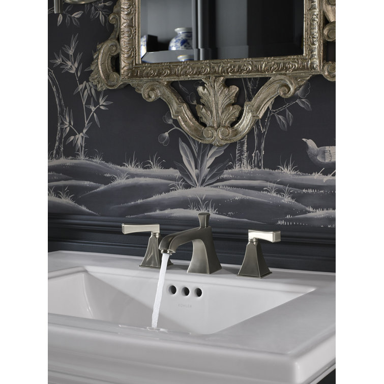 Elegant Vibrant Brushed Nickel Widespread Bathroom Faucet