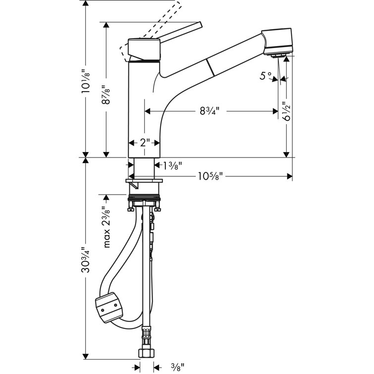 Modern Steel Optik Pull-Out Spray Kitchen Faucet in Chrome